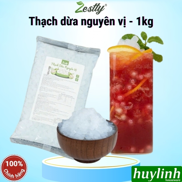 Thạch dừa nguyên vị Zestty - 1kg - Vị Làm Topping, Nguyên Liệu Pha Chế, Đồ Ăn Vặt