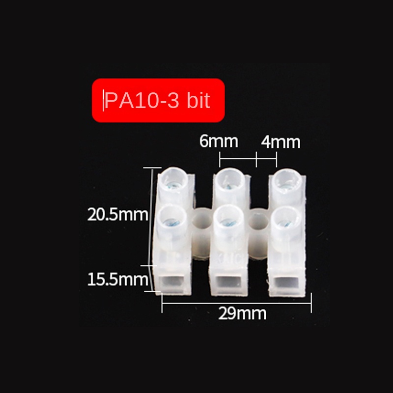 Đầu Nối Dây Nylon PA8-2,PA8-3,PA8-12,PA10-12,PA10-3,PA10-2,PA12-12,PA12-3,PA14-12,PA16-12 | 2-12 Vị Trí | PA10/PA12/PA14/PA16 | Đế Nối Điện | Hàng Chính Hãng - PA10-3