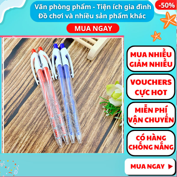 Combo 4 cây bút bi xanh / đỏ ✓bút giá rẻ ✓bút bi ✓bút bi cao cấp ✓bút mực ✓ đồ dùng học tập - Nguyễn Thùy Store
