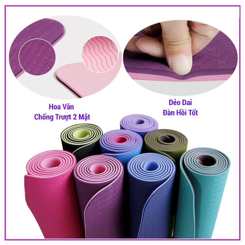 Thảm tập yoga 2 lớp và Thanh Lăn mɑssage Thư Giãn Cơ Bắp 3 Bóng Gai