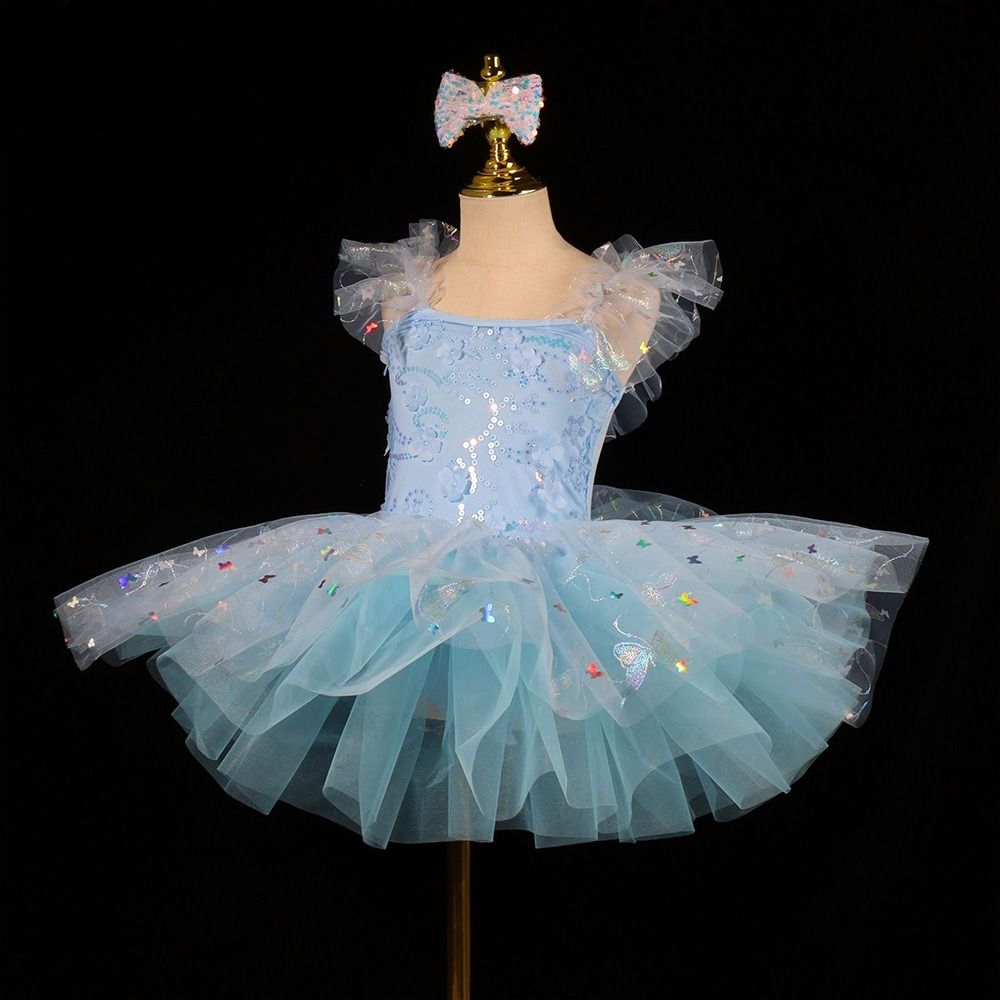 YOLKSTORE21E7 Đầm sequin Váy ballet cho trẻ em Hiện đại Hoa Váy tutu ballet Thời trang Váy tiệc Trang phục khiêu vũ Bé gái