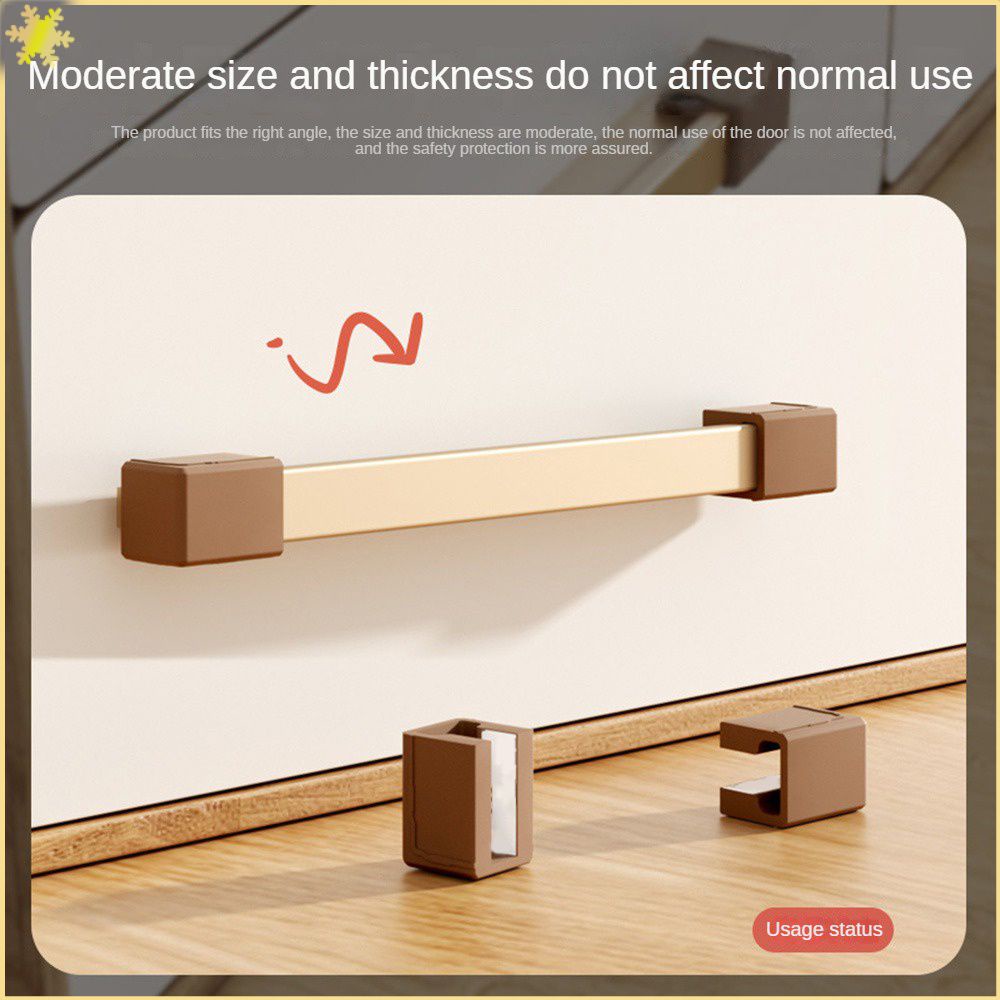 T/l-shaped Drawer Handle Anti-collision Protective Cover Furniture Wardrobe Cabinet Handle Hand In Hand Anti-scratch Hand Bump Anti-collision Tape -LBE ราคา 13 บาท*ส่งฟรี