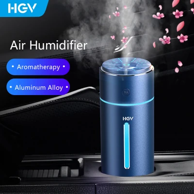 HGV Car Air Aromatherapy Humidifier Aluminum Alloy 260ML USB for Office Home Wireless Humidification Aroma Essential Oil