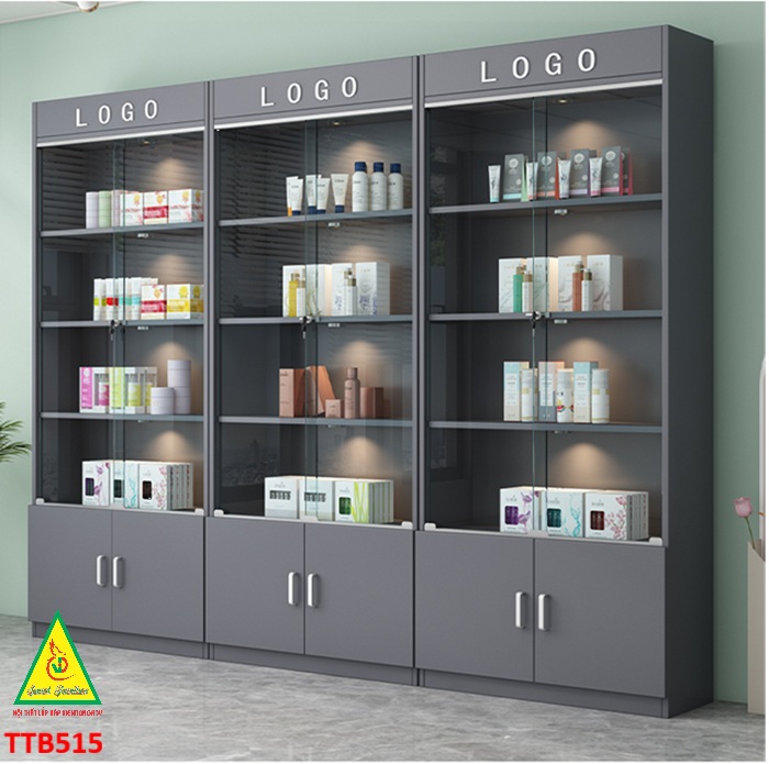 TỦ TRƯNG BÀY SẢN PHẨM GỖ MDF CAO CẤP MẪU TTB515 - NỘI THẤT LẮP RÁP VIENDONGADV