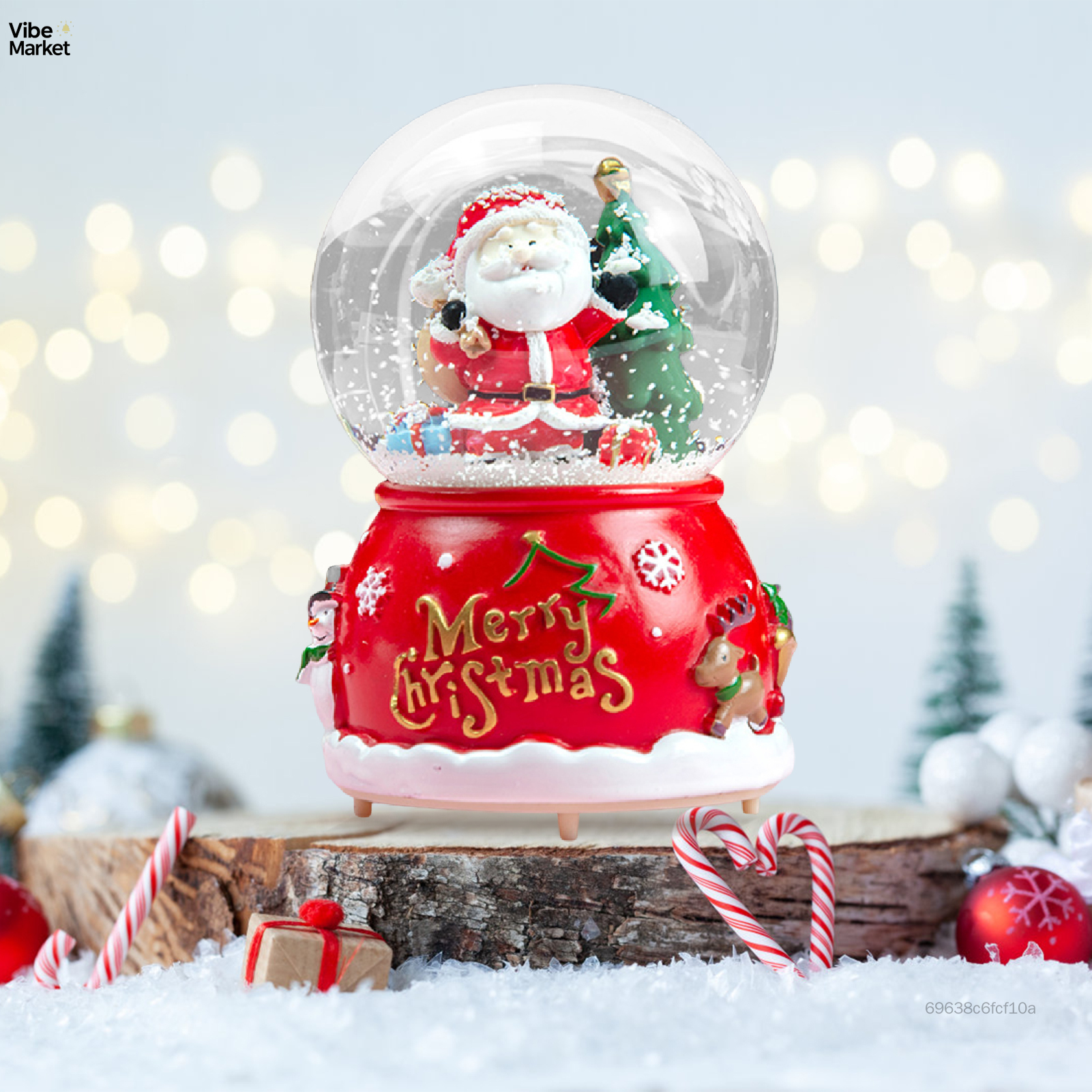 ซานตาคลอสลูกบอลคริสตัลเรืองแสงหิมะอัตโนมัติคริสต์มาสส่งนักเรียนของขวัญสร้างสรรค์กล่องดนตรีตกแต่งสก์ท็อป LA3PF-VIB-TH ราคา 502 บาท*ส่งฟรี