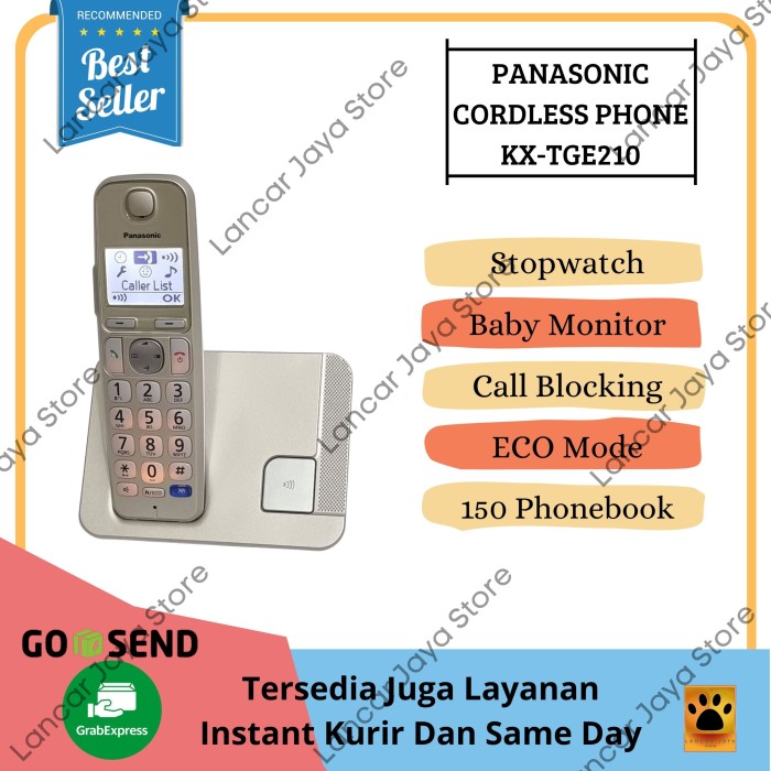 TELEPON KANTOR/RUMAH/ TELEPON WIRELESS/TELPON PANAS0NIC KX-TGE210 GOLD Harga  1,063,000 Ringgit*Penghantaran Percuma