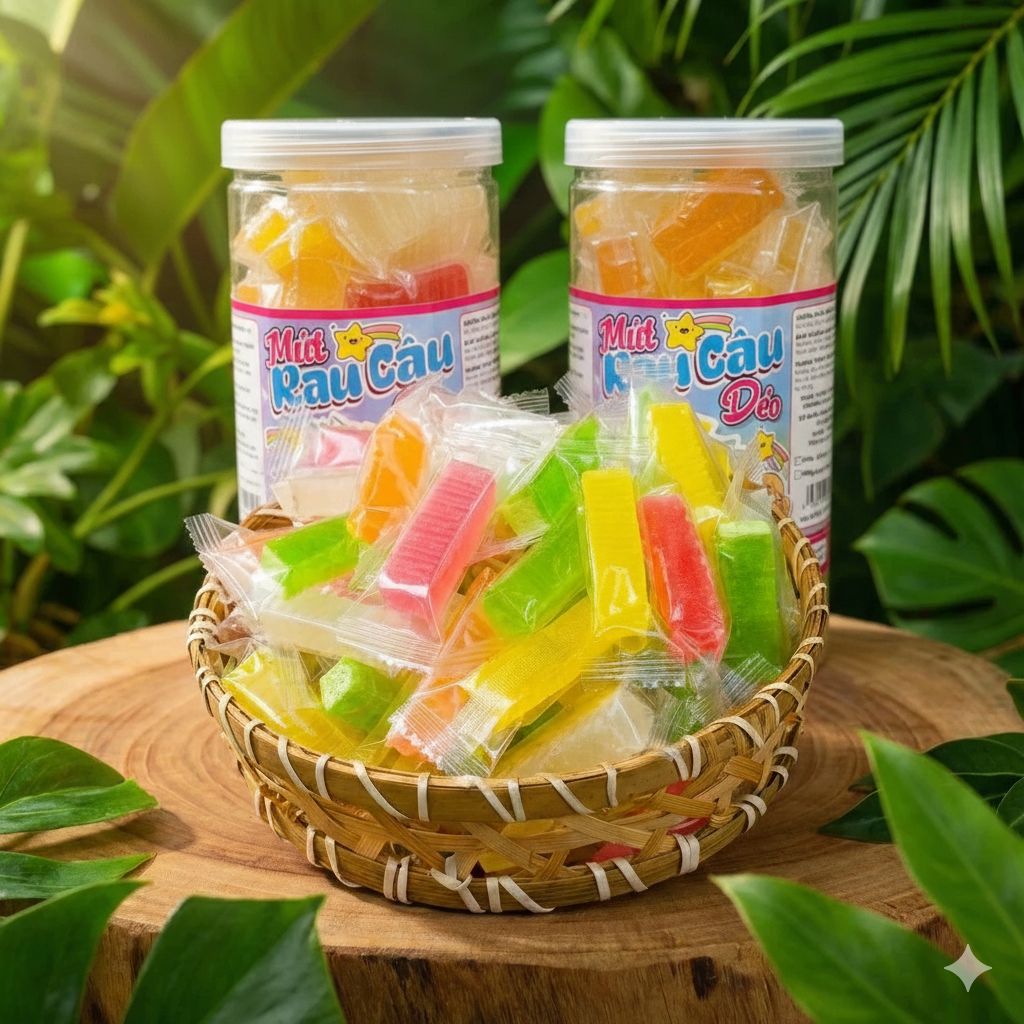 (500g) Mứt rau câu dẻo ít ngọt, mứt Tết truyền thống