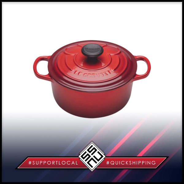 SSNU243 Le Creuset Disney Mickey Mouse 90th Birthday Enamelled Cast Iron Round Casserole 18 cm Cerise Red Singapore