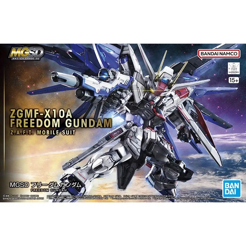 BANDAI ANIME MGSD ZGMF-X10A TỰ DO GUNDAM Bộ đồ di động Gundam Lắp ráp mô hình nhựa Bộ đồ chơi hành đ