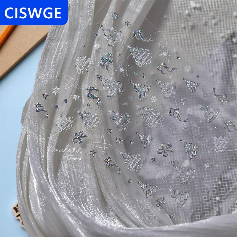 [COD] CISWGE Dễ Thương Giáng Sinh Phong Cách Bow Sao Giáng Sinh Cây Móng Tay Nghệ Thuật Dán Nữ Tính Móng Tay Nghệ Thuật In Dập Nổi Dán Phụ Nữ Trang Trí Móng Tay Quà Tặng