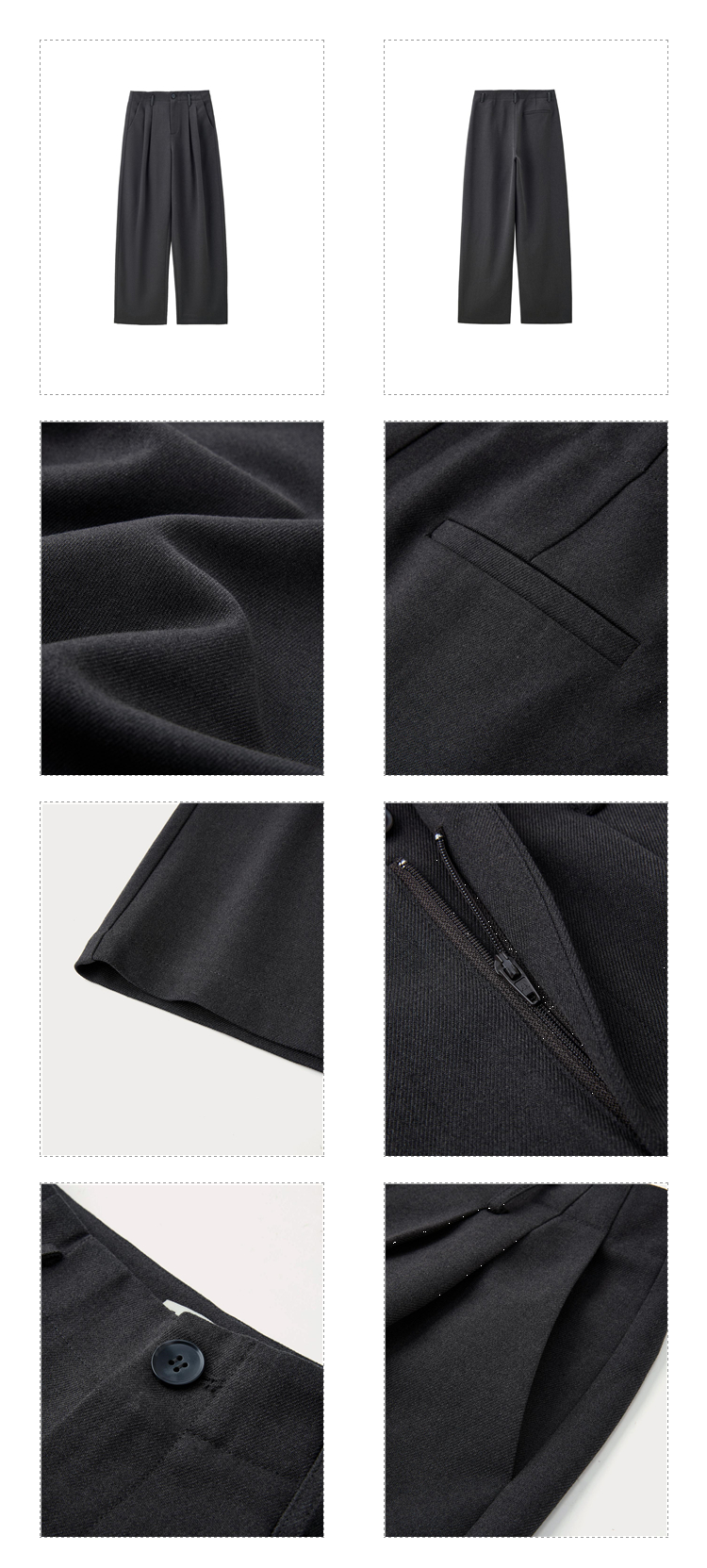 Giordano Women High waist wide leg pleated suit pants Free Shipping 18414922 · v2