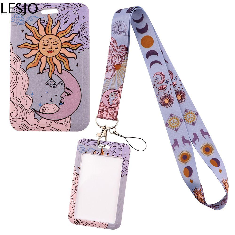 LESJO Với Keyring Phụ Kiện điện thoại Huy hiệu Dây Đeo Keychain Treo Sợi Dây Thừng Dây đeo Dây Buộc Điện thoại Dây Buộc Điện thoại Treo Sợi Dây Thừng trời và Trăng Dây Buộc ID Người Giữ Huy Hiệu