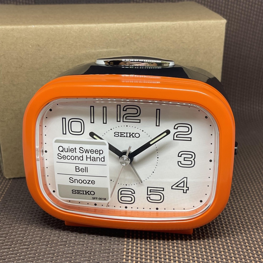 [Local SG Seller] Seiko Clock QHK060E Quiet Sweep Silent Movement Bell Alarm Light Alarm Clock QHK060