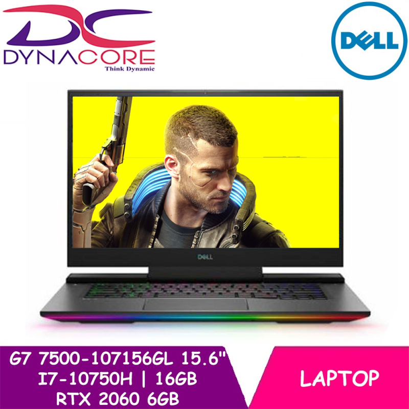 【DELIVERY IN 24 HOURS】 DYNACORE - DELL G7 15 7500 GAMING LAPTOP | 15.6 Full HD 300nits 144Hz IPS AG Display | i7-10750H | 16GB DDR4 RAM | 512GB NVMe M.2 SSD | Nvidia RTX 2060 6GB | Win 10 Home | 2yr Premium support + 1yr Lojack | G7 7500-107156GL