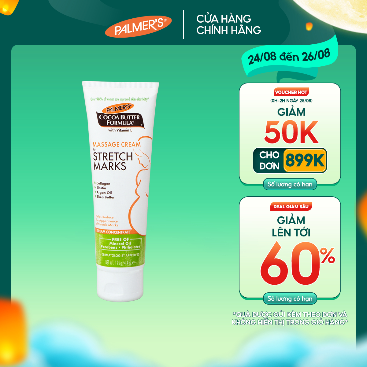 Kem ngăn ngừa và làm giảm rạn da khi mang thai Palmer's 125g