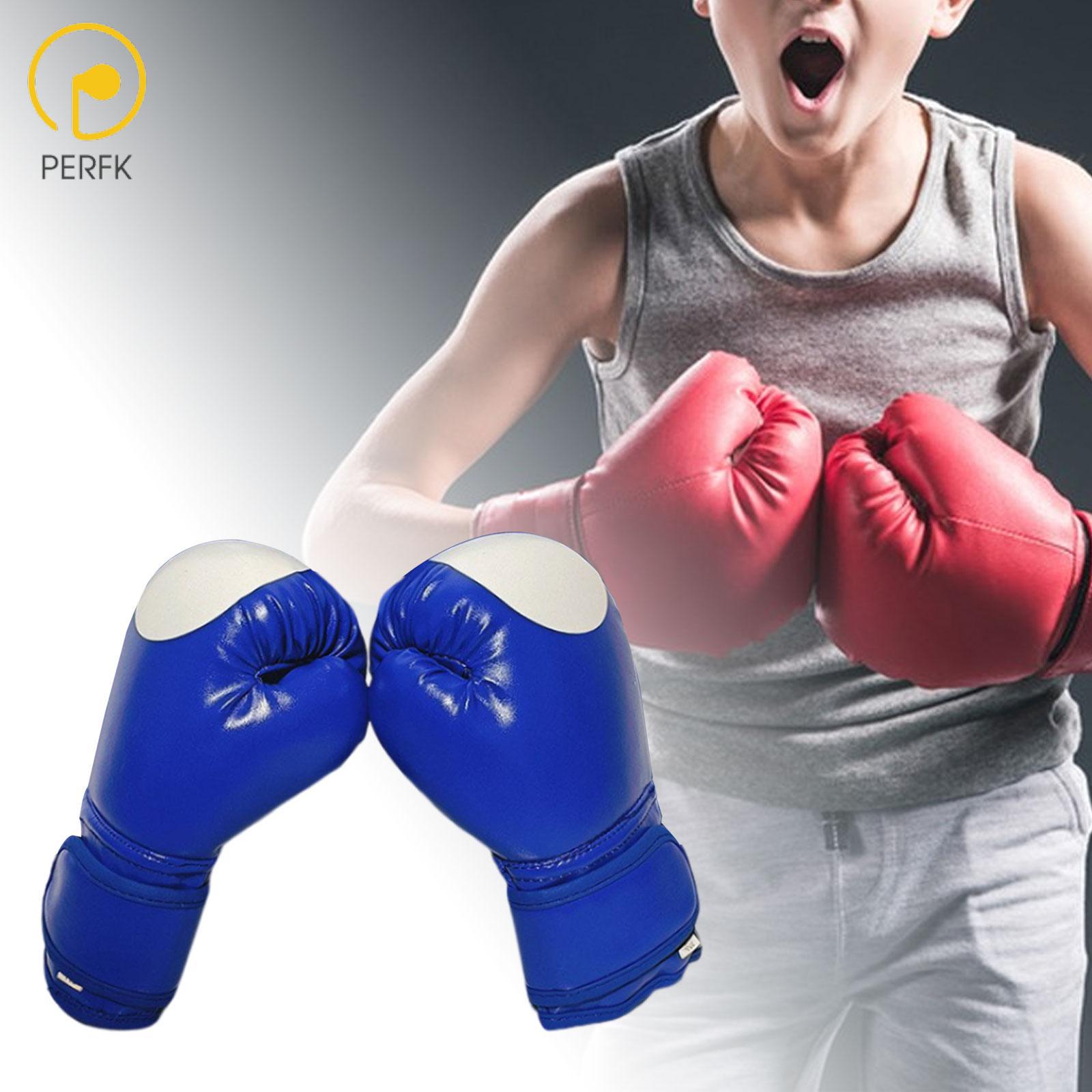 Perfk 1 Pair Boxing Gloves Kids Training Sparring Gloves Long ราคา 3,120 บาท*ส่งฟรี