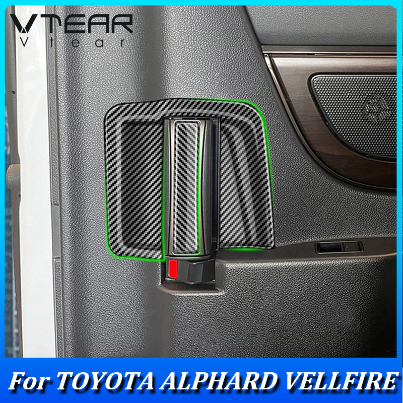 Vtear cho Toyota Alphard vellfire 2023 2024 2025 xe giữa cửa tay nắm bên trong Cửa Bát che ABS Chrome mạ ABS Chrome mạ ngoại thất xe ô tô phụ tùng thay thế