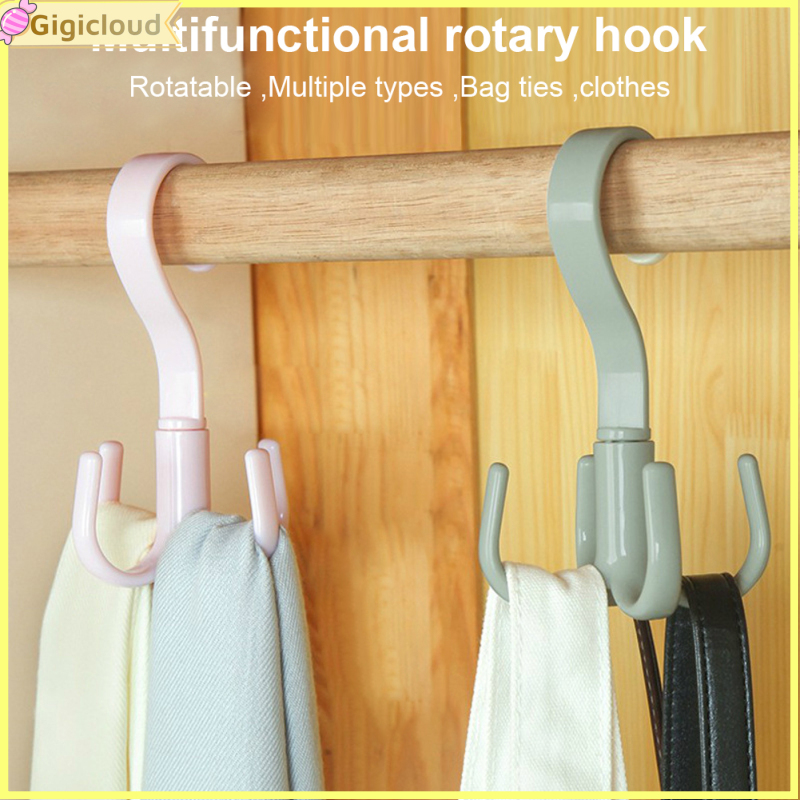 Gigicloud 4-claw Hanger 360 Degree Rotatable Multifunctional Kitchen Storage Hook For Hanging Bag Scarf Belt Clothes ราคา 13 บาท*ส่งฟรี