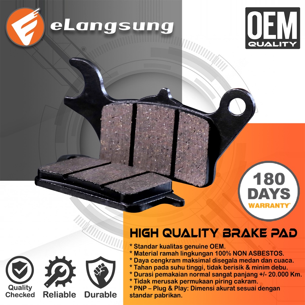 Kampas Rem Depan Beat, Vario 110/125/150 (2010-2017), Vario 160 ABS, Scoopy, Spacy GARANSI 180 Hari - eLangsung Harga 17,226 rupiah*Gratis Ongkir