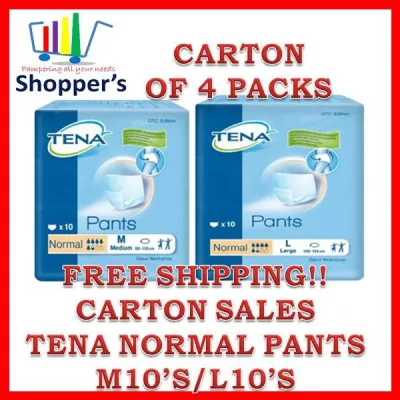 Carton Sales TENA Proskin Normal Pull Up Pants 4 Packets-Normal/Large