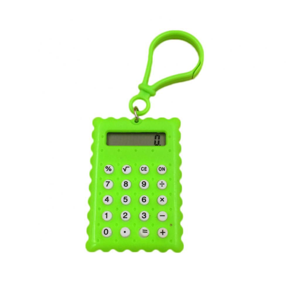 GGR Sáng Tạo Xách tay Nút Pin Biscuit Shaped Keychain Sinh viên Điện tử Máy tính Keyring Biscuit Tính Hình Máy Văn phòng phẩm Máy Tính điện tử - 5
