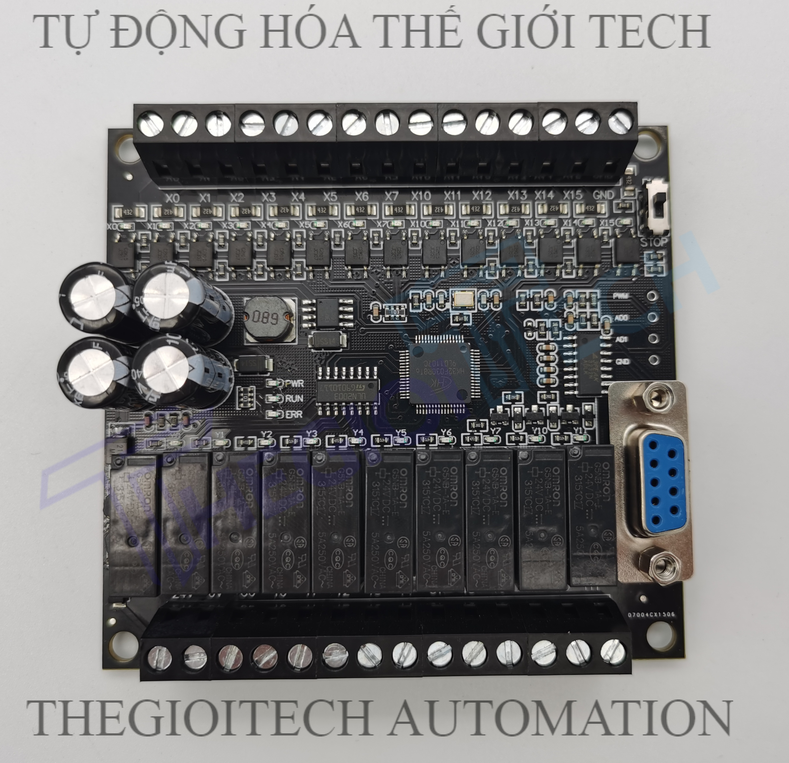 Board Lập Trình PLC HK HK2N FX2N 24MR 14 input 10 output relay 24V TTL RS232, GX Works2 Mitsubishi - 24MR ZFH MẠCH TRẦN