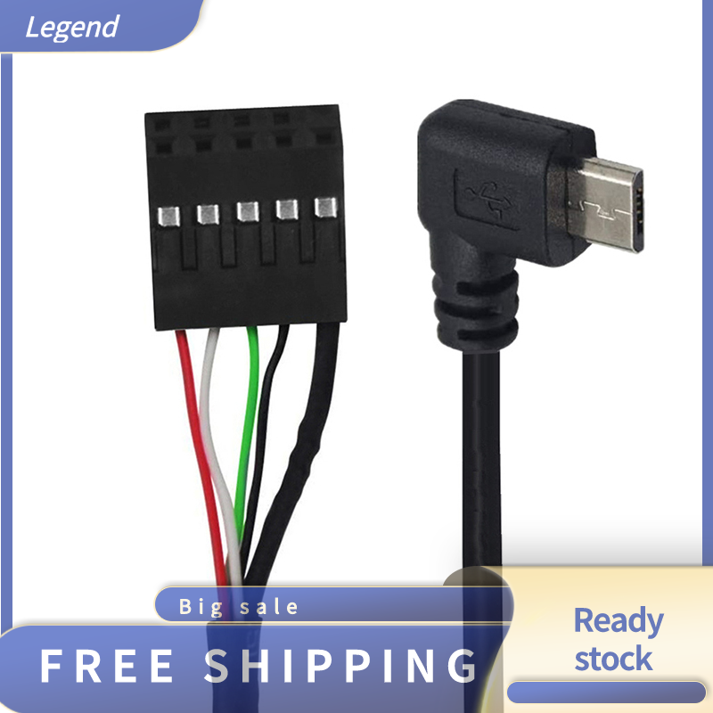 【Lowest price】Legend พีซีมาเธอร์บอร์ดคอมพิวเตอร์9P ไปยังไมโคร USB เพื่อ Dupont 2.54มม. 5Pin Dupont USB ไปยัง Micro USB สายข้อมูลอลูมิเนียมฟอยล์ + สายตาข่ายทอ ราคา  71 บาท*ส่งฟรี