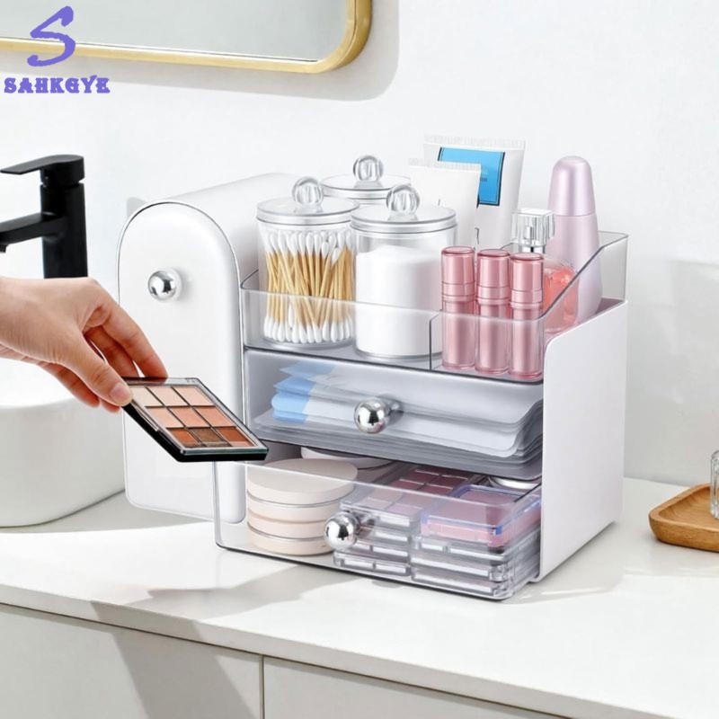 Makeup Organizer with Vanity Brush Holder, Large Skincare Organizers and Bathroom Countertop Storage Space ราคา 1,292 บาท*ส่งฟรี
