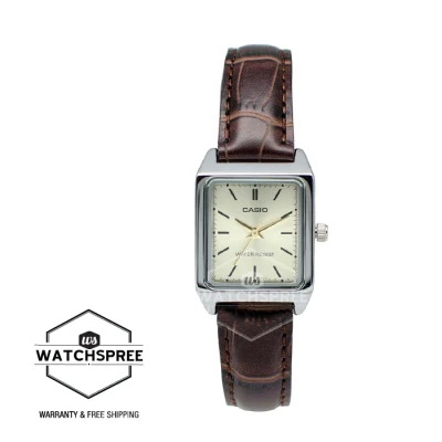[WatchSpree] Casio Ladies' Standard Analog Brown Leather Strap Watch LTPV007L-9E LTP-V007L-9E