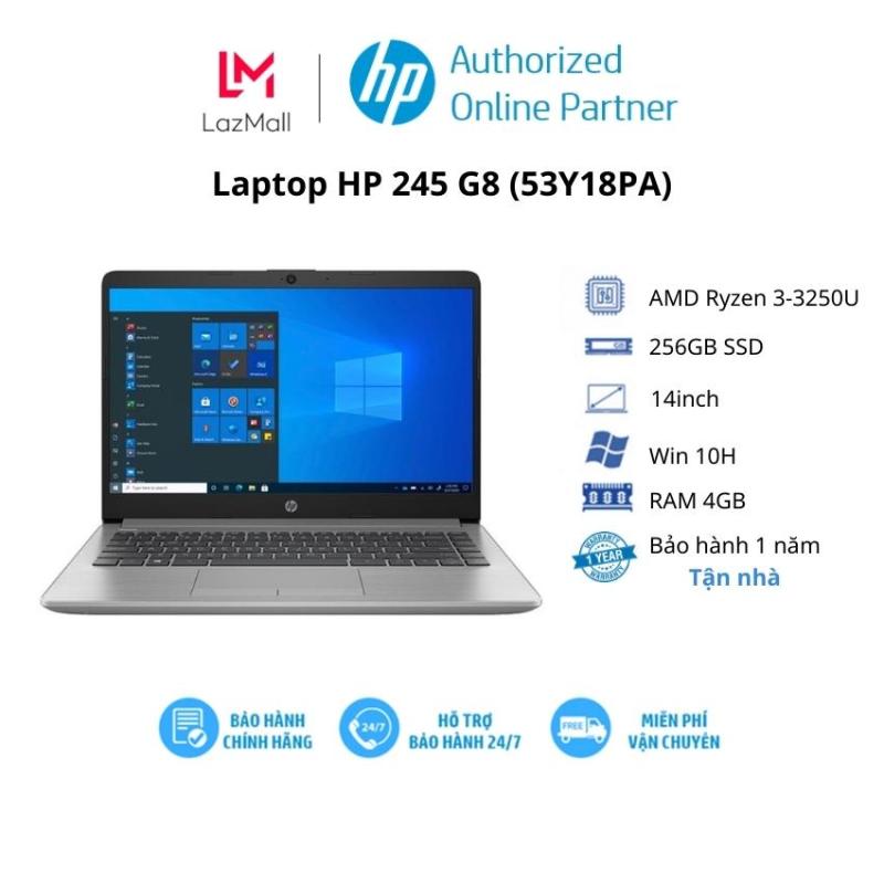 Bảng giá Laptop HP 245 G8 (53Y18PA)/ Silver/ AMD Ryzen 3-3250U (2.60GHz, 4MB)/ Ram 4GB/ 256GB SSD/ AMD Radeon Graphics/ 14inch HD/ Win 10H/ 1Yr Phong Vũ