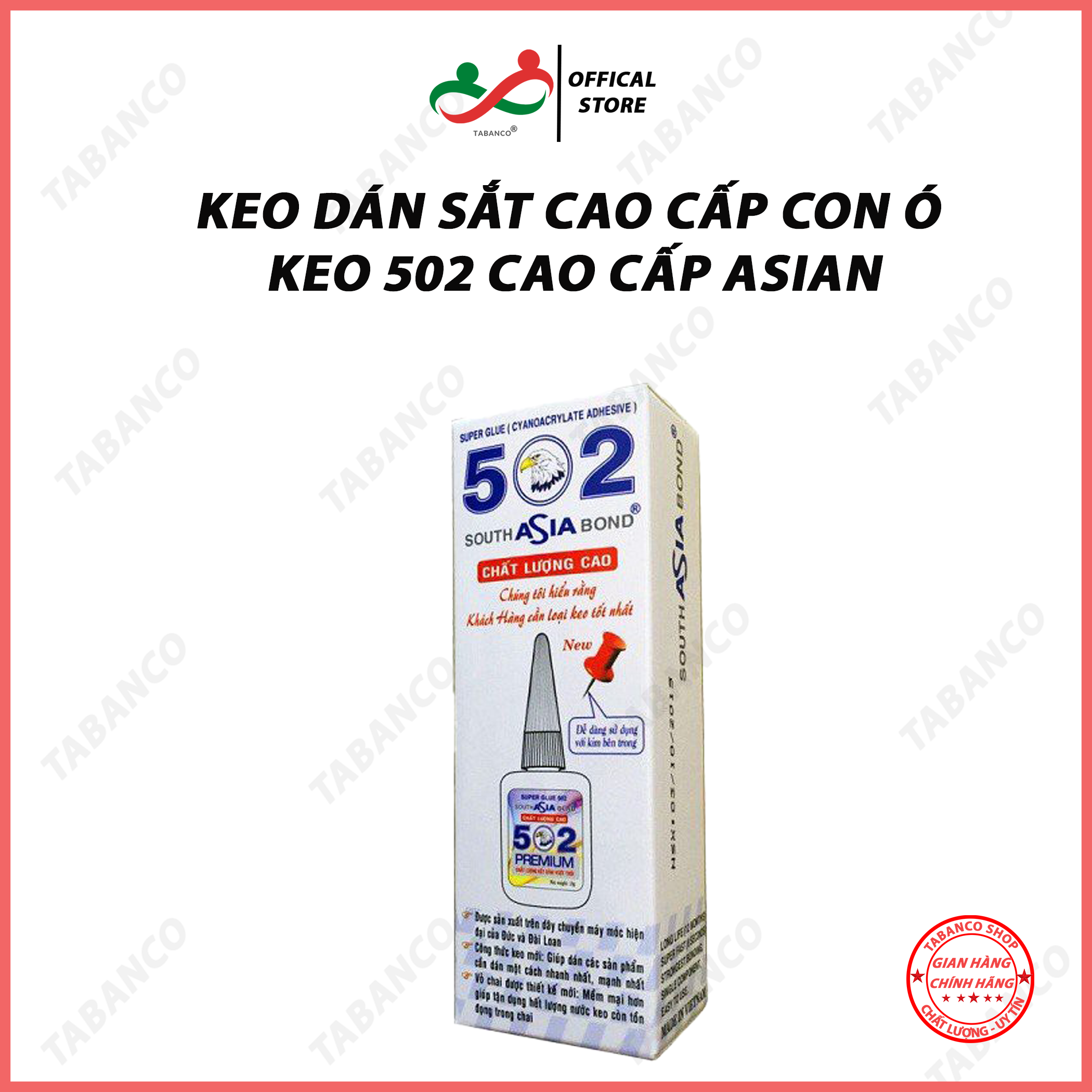Keo dán sắt cao cấp con ó - keo 502 cao cấp asian