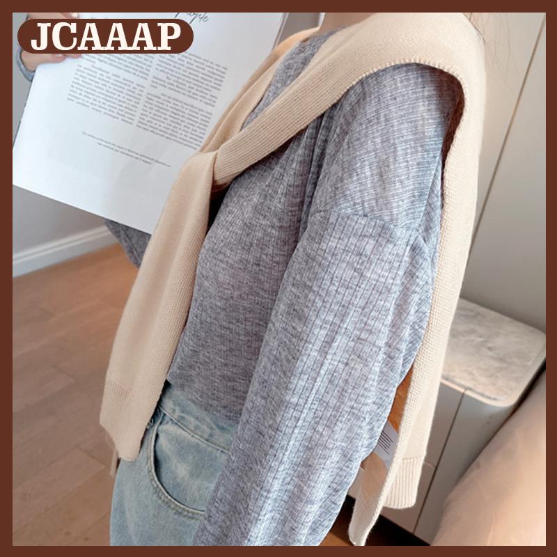 JCAAAP Dệt Kim Khăn choàng nhỏ khăn phụ nữ Hàn Quốc mặc bên ngoài thời trang và phong cách
