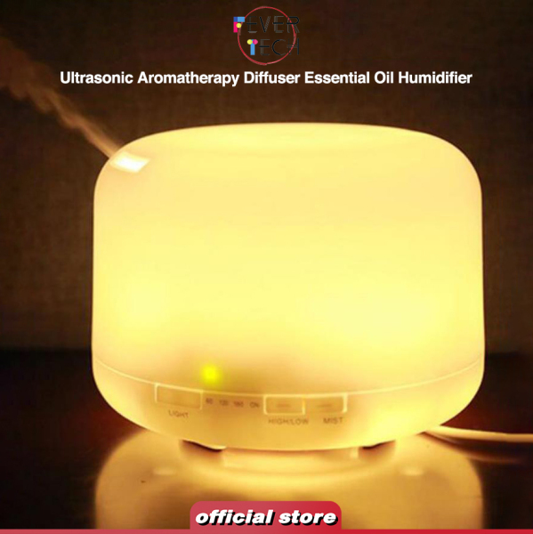 Ultrasonic Aromatherapy Diffuser Essential Oil Humidifier 500ML Night Light with Remote Control - SG Plug Singapore