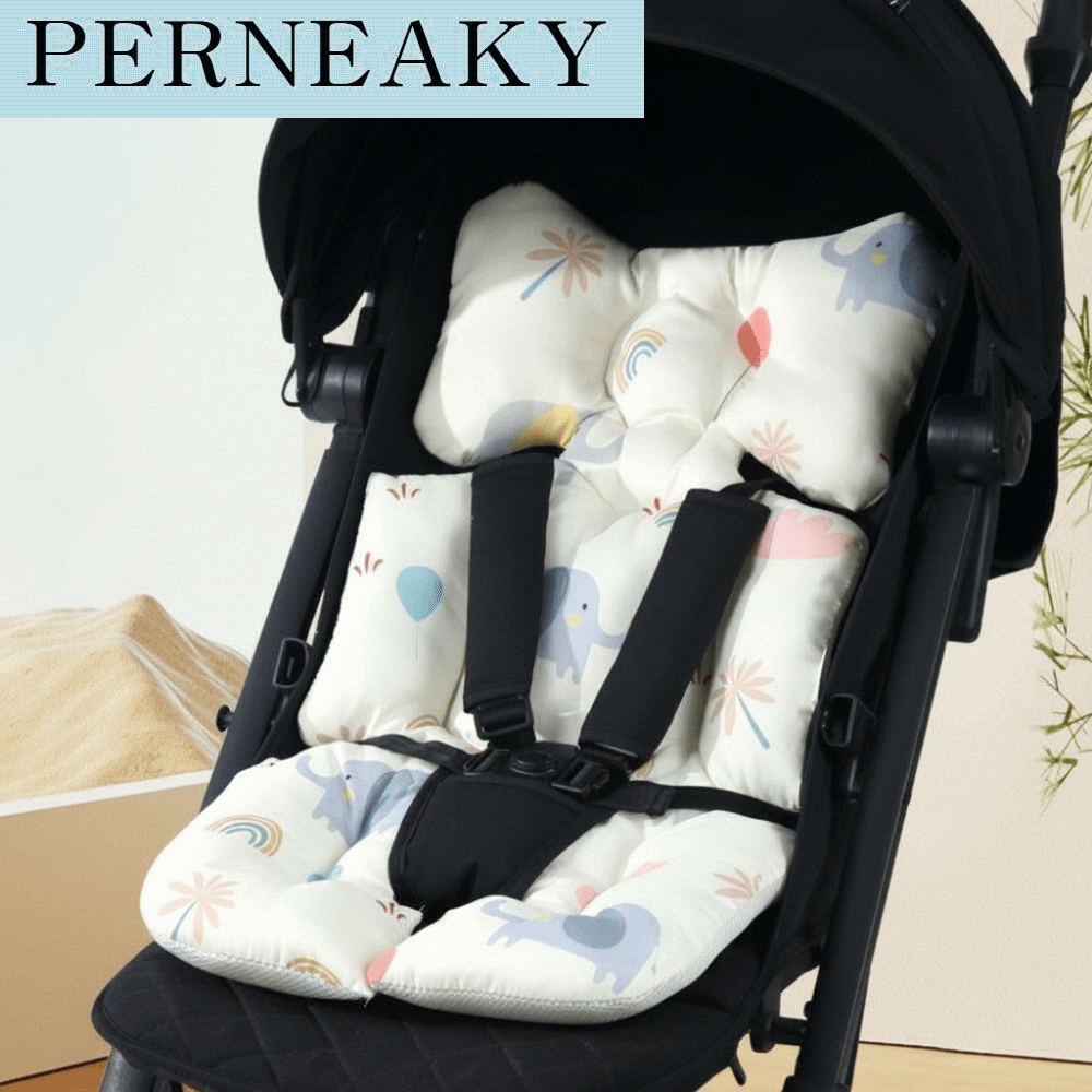PERNEAKY ลายการ์ตูน เบาะรองนั่งรถเข็นเด็ก นุ่ม ผ้าฝ้าย แผ่นรองเบาะเก้าอี้สูง น่ารัก ป้องกัน อุปกรณ์เสริมสำหรับรถเข็นเด็ก โฟร์ซีซั่นส์ ยูนิเวอร์แซล ราคา 400 บาท*ส่งฟรี