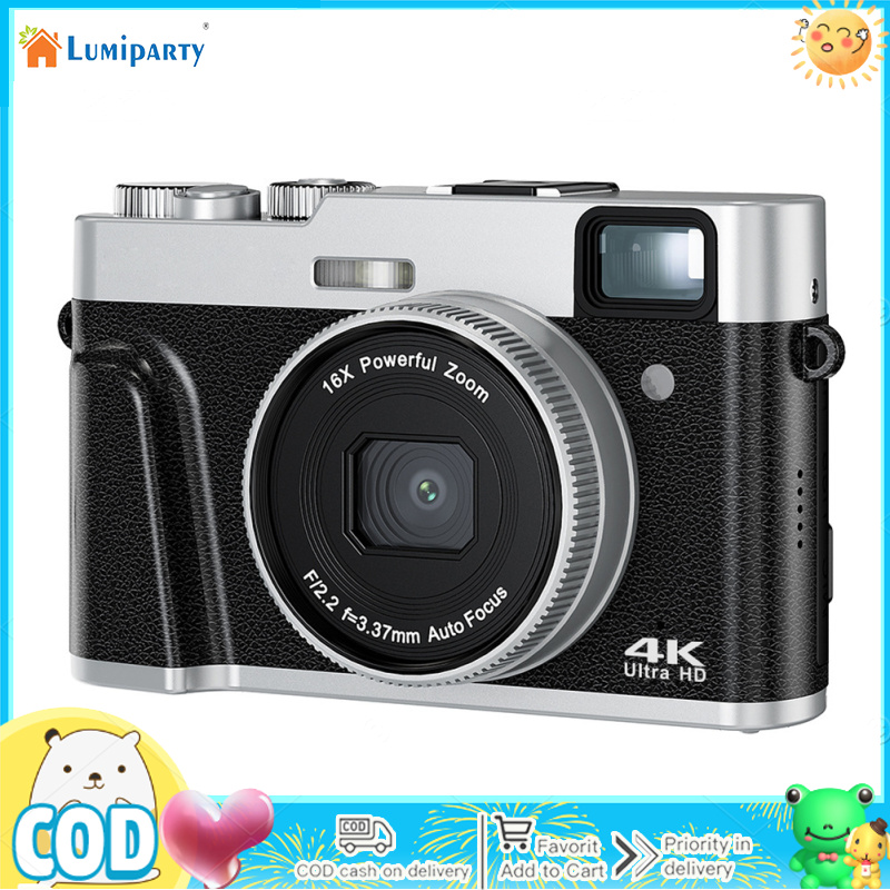 4K Digital Camera 48MP Auto Focus Vlogging Camera For YouTube 16X Digital Zoom Anti-Shake Video Camera With Flash Display ราคา 4,861 บาท*ส่งฟรี