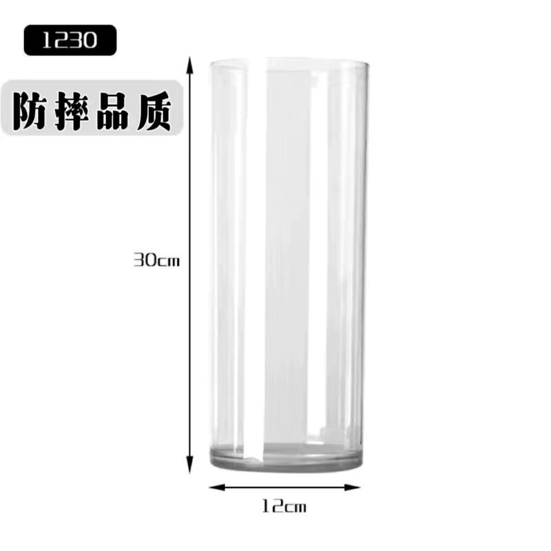 🏠💥Acrylic Vase Transparent Stripe Cylinder Rectangle Flower Arrangement Antifragile Anti-fall acrylic