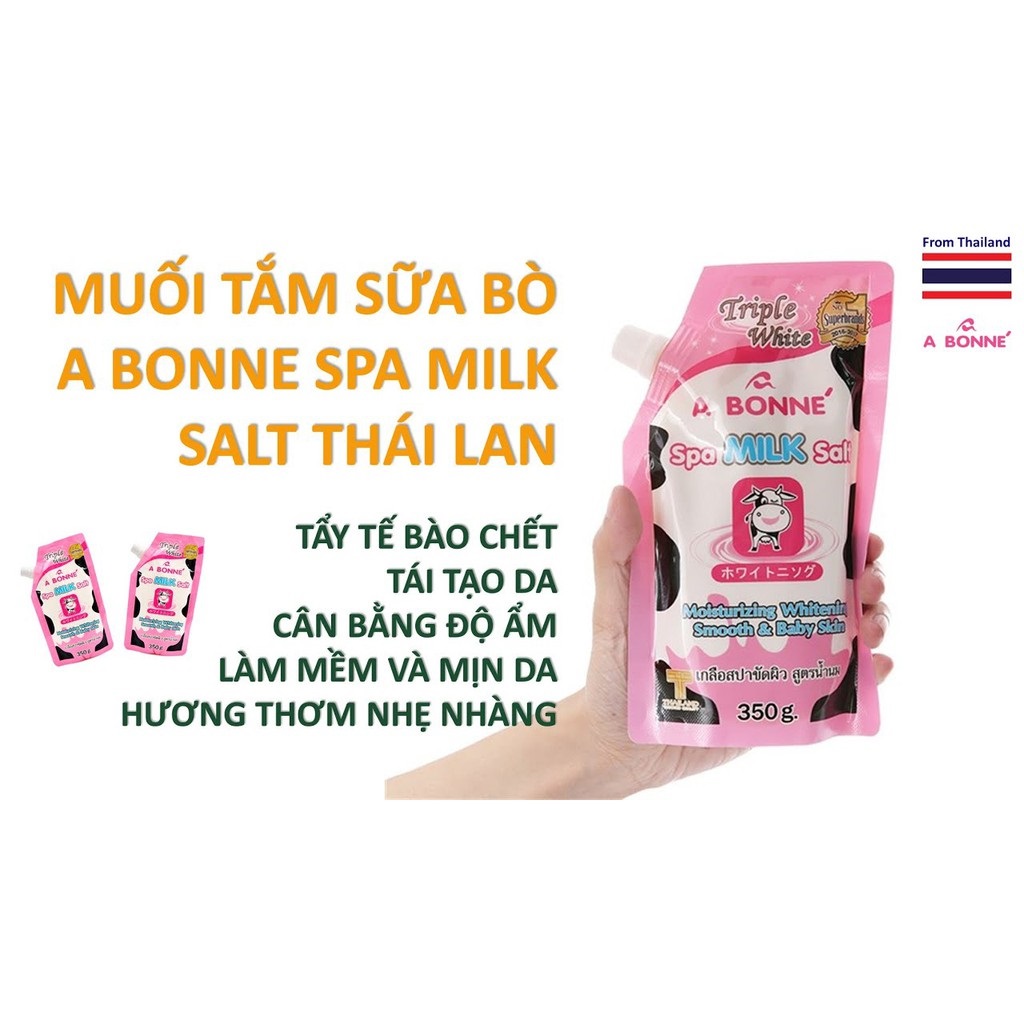 Chính hãng Thái - Muối tắm sữa bò A Bonne trắng da 350g