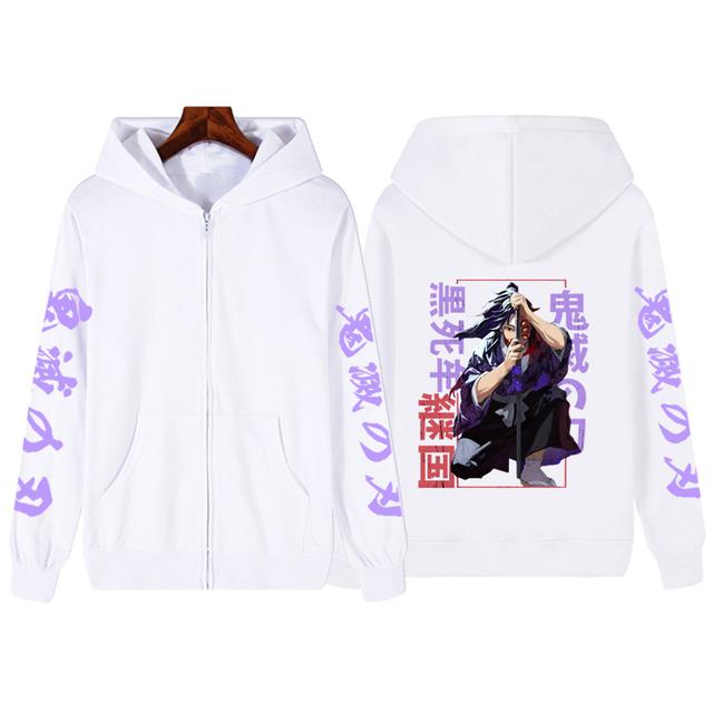 Áo Hoodie in hình anime diệt quỷ cứu nhân áo khoác có khóa kéo kokushibou Harajuku Nam Nữ Xuân Thu Á