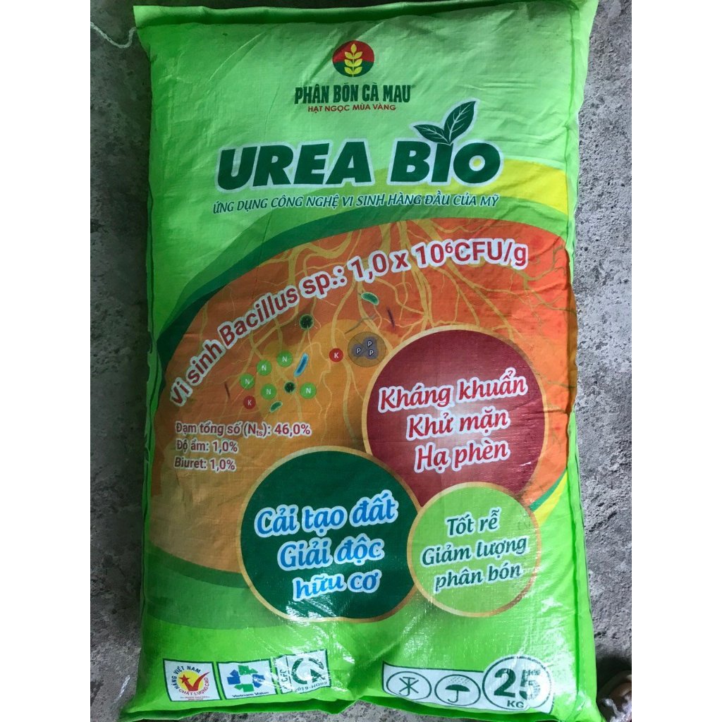 Đạm xanh Urea Bio Cà Mau, đạm xanh hạt to ứng dụng công nghệ vi sinh hàng đầu của Mỹ, túi 1kg Giá 108,120 Đồng*Miễn phí vận chuyển