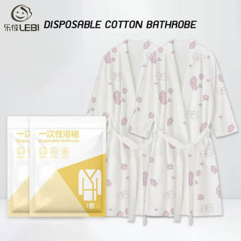 LEBI Áo choàng tắm dùng một lần làm bằng cotton nguyên chất dày cho chuyến công tác, khách sạn, không giặt đồ ngủ, Tiệm Làm Đẹp, phòng xông hơi massage, quần áo khách