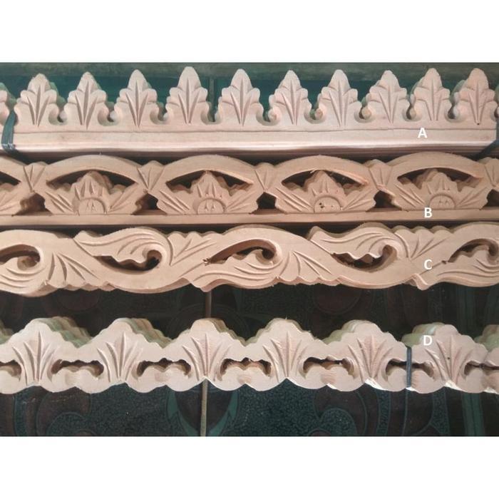 Ornamen Ukir Jepara Kayu Mahoni Tempel. Asli Buatan Rumahan Jepara