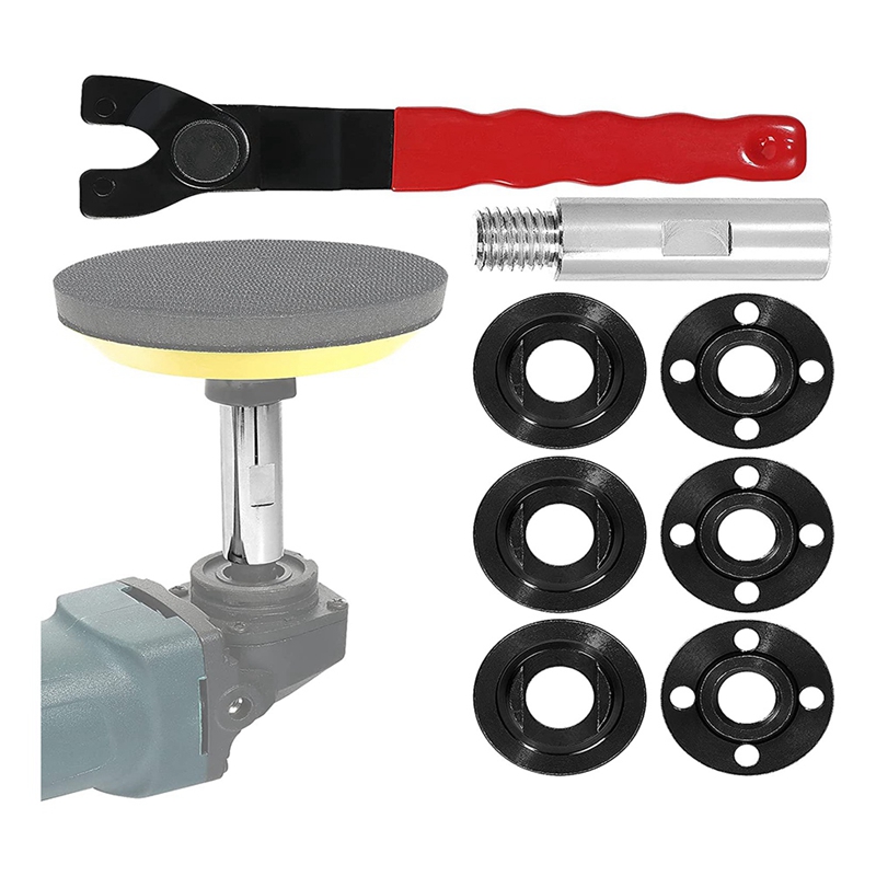 Angle Grinder Attachments,Grinder Spanner Wrench Flange Nut and Extension Shaft, 8PCS Accessory Kit for 5/8-11 Grinder Power Tools
