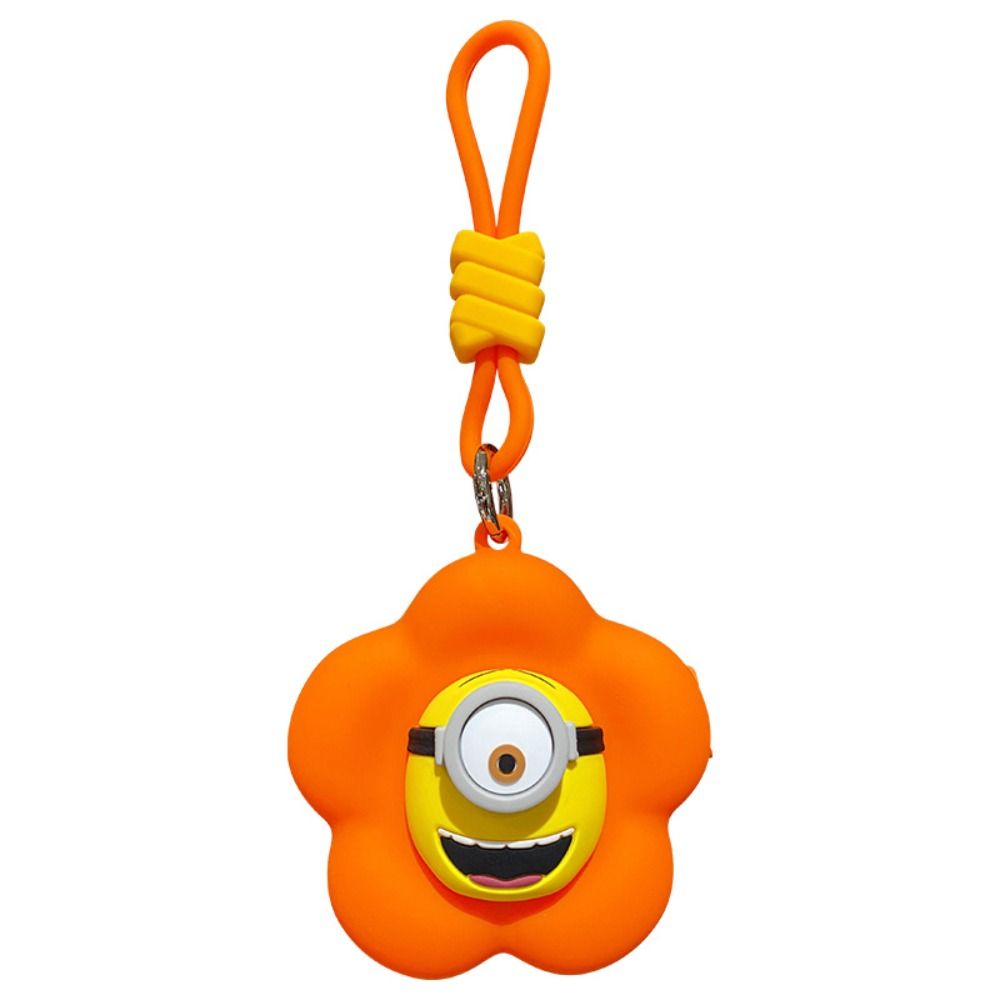 QUEKE91 Hoạt hình Móc khóa Minion Túi đựng đồ Anime Ví hình hoa Dây kéo Nữ trang dây chuyền Ba lô minion Trang trí