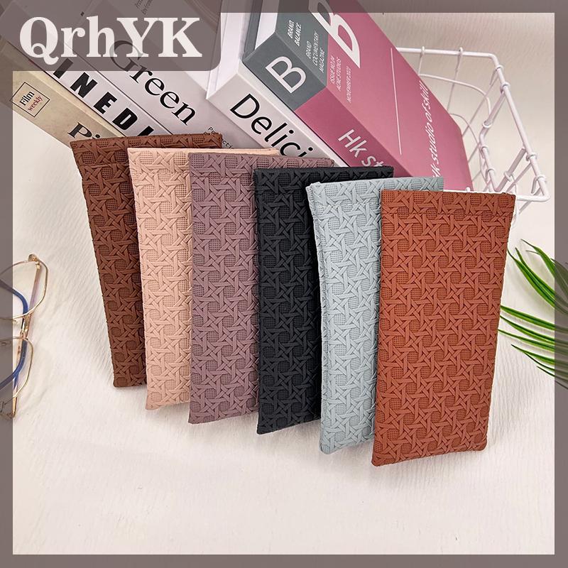 QrhYK 1PC dệt Kính Túi Kính mát hộp xách tay kính không thấm nước Pouch PU Da kính bảo vệ Bìa lưu trữ túi