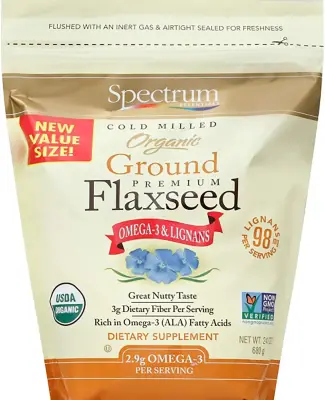 Spectrum Essentials Organic Ground Flaxseed, 24 Ounce (Pack of 1) (INSTOCKS)