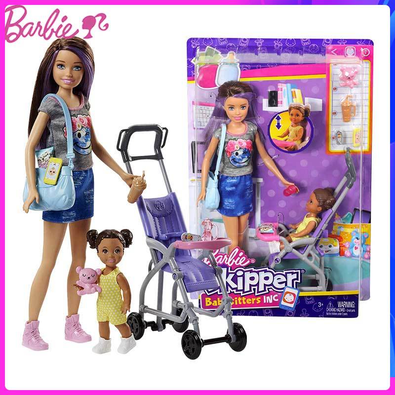 Barbie ban đầu em bé chăm sóc em bé giỏ hàng kết hợp thiết lập quà tặng cô