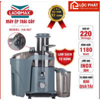 Máy ép nhanh công nghiệp Ladomax HA-967 1180W lưới lọc mịn 0.3mm chống xơ tự vệ sinh bảo hành 2 năm