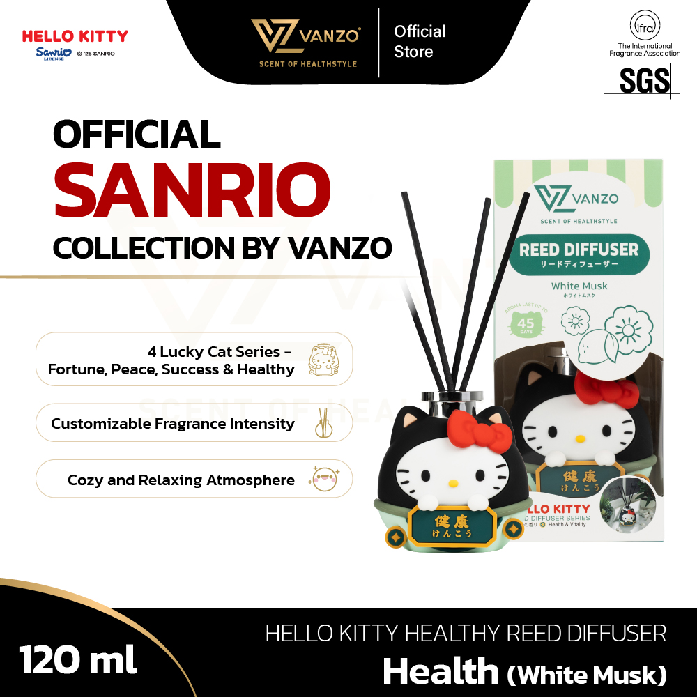 VANZO Hello Kitty Healthy Reed Diffuser - Fortune / Citrus Verbena (120ml)