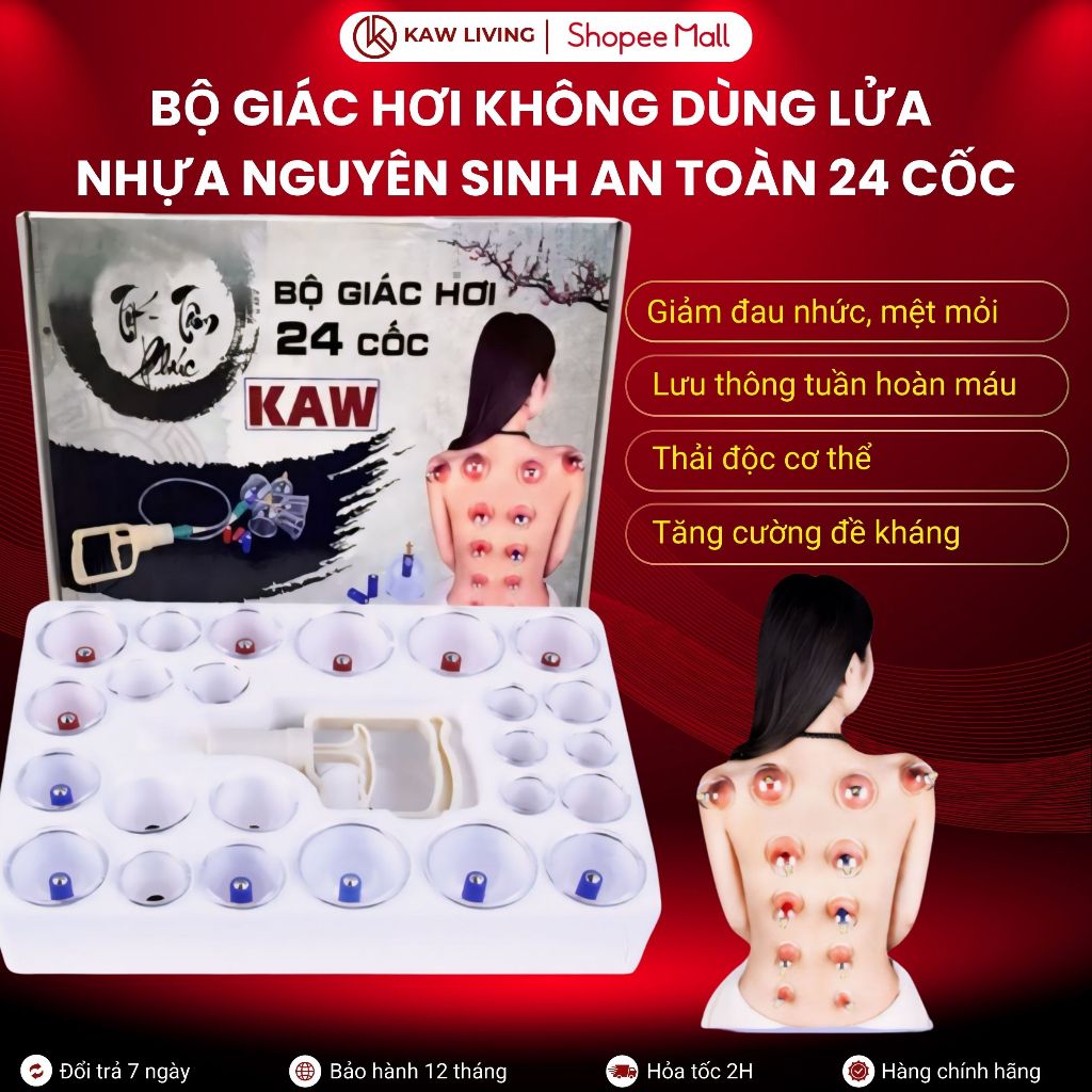 Bộ giác hơi không lửa 24 phụ kiện chuyên dụng, an toàn và dễ dàng sử dụng, LỖI 1 ĐỔI 1