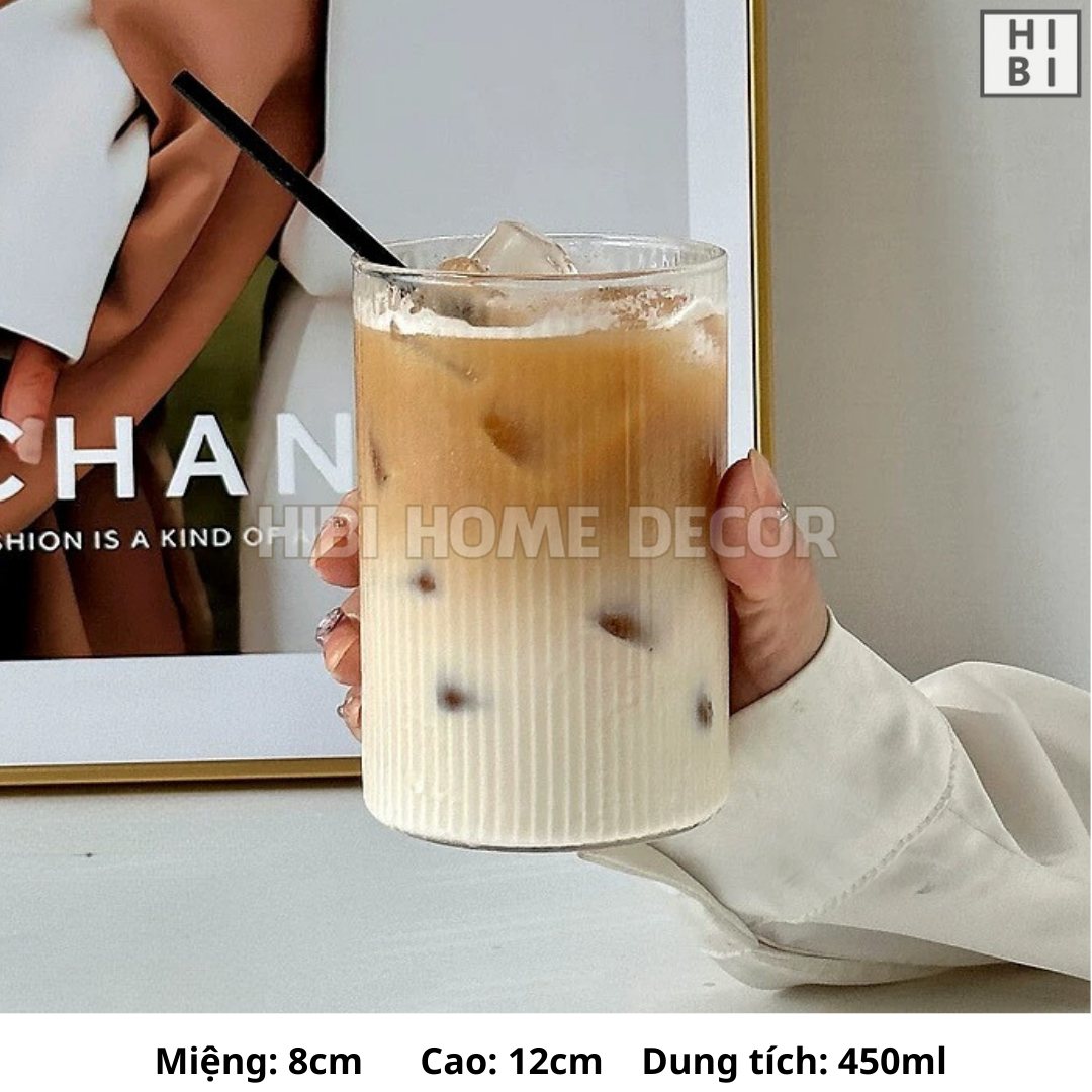 Heat-Resistant Thin Glass Cup – Elegant Aesthetic Coffee & Matcha Drinking Glass for Home Café Decoration – Hibi - 4